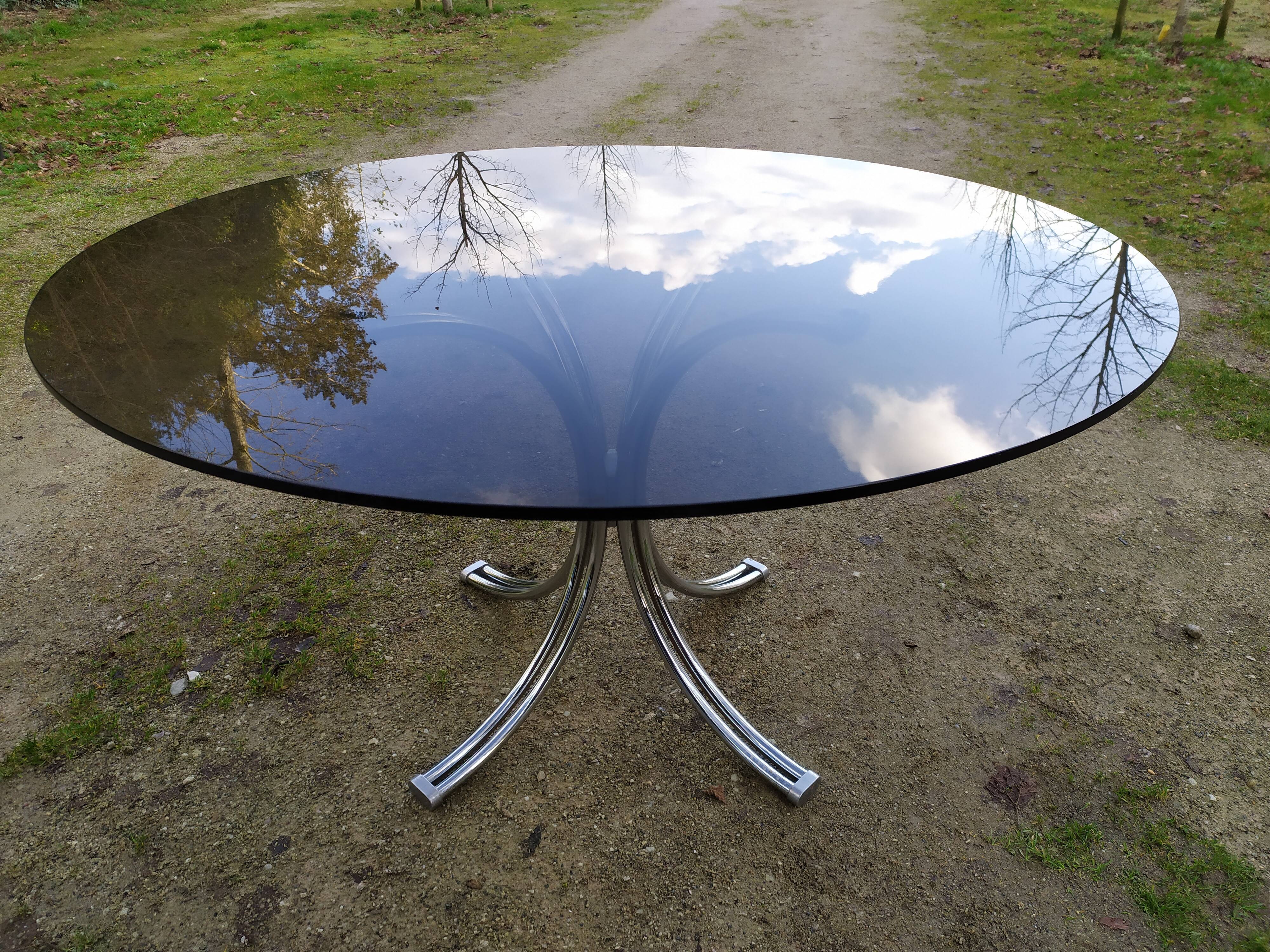 Glass dining table 70s - 130 cm