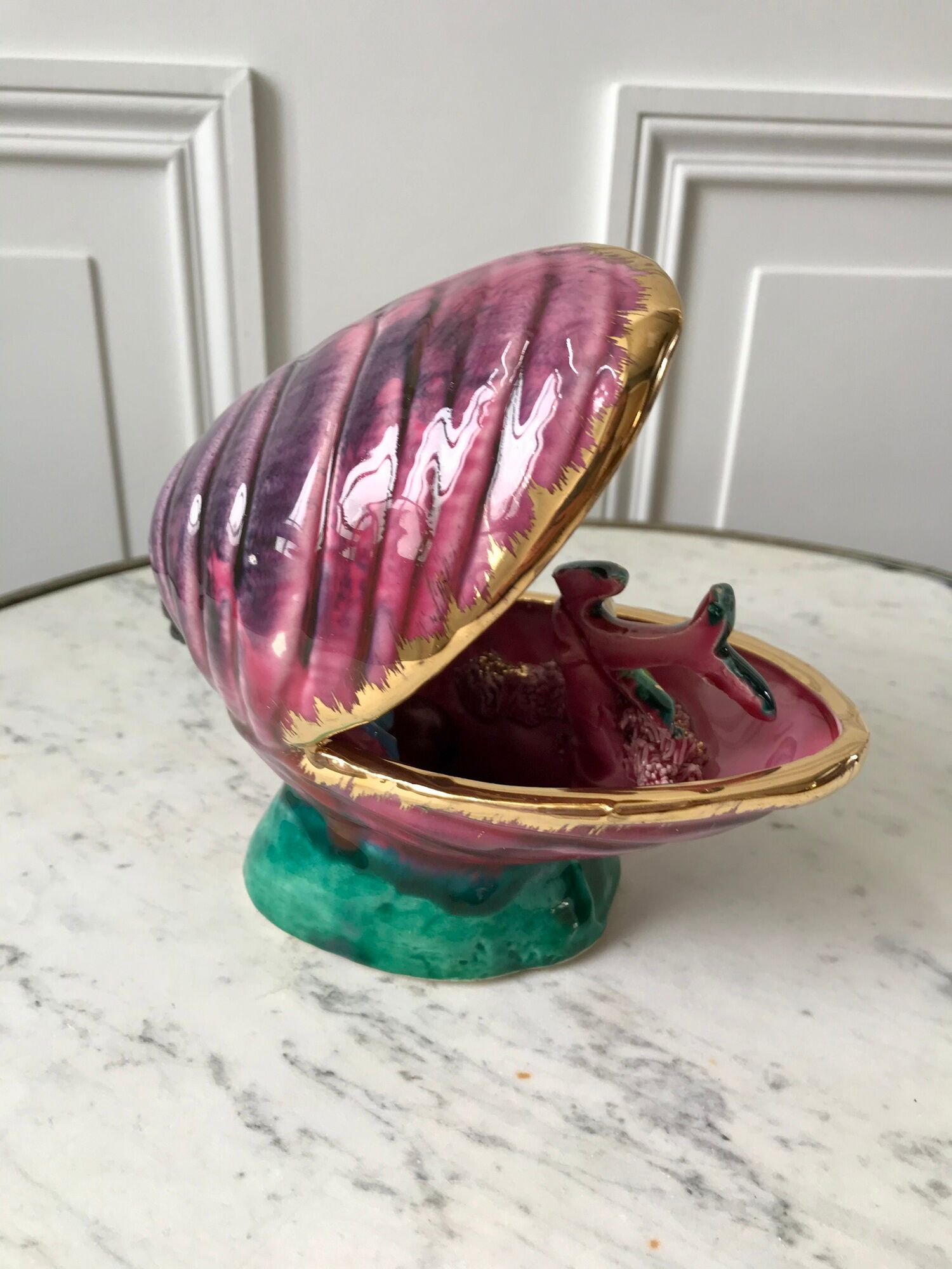 Ceramic table lamp vallauris model "moule" 70s