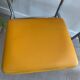 LM vintage chrome and orange/mustard yellow faux leather chairs