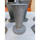 Set of 8 cast iron and aluminum vases 1900