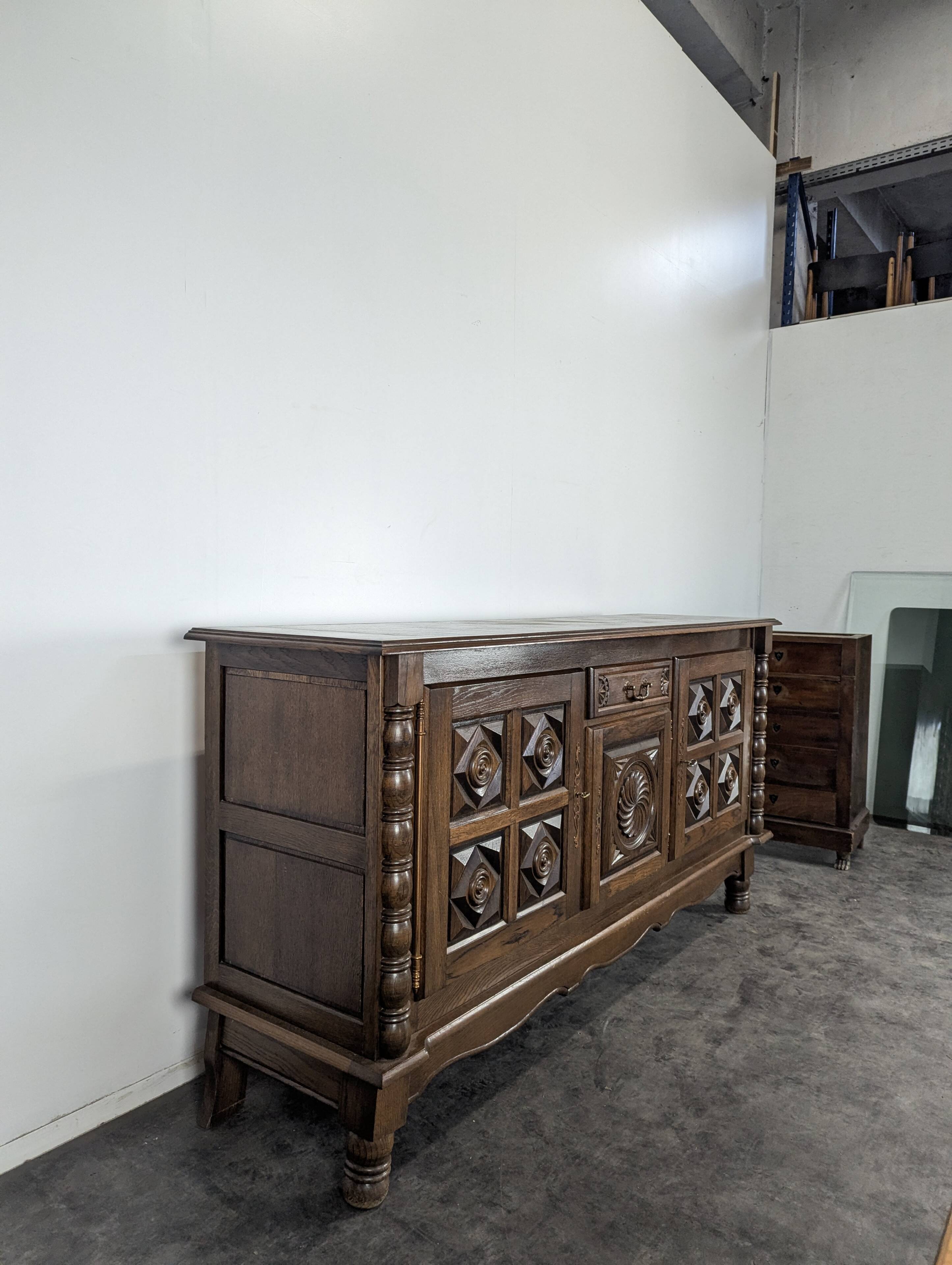 Brutalist sideboard in the spirit of Dudouyt.