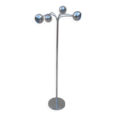 Vintage 80s eye ball space 5-branched chrome floor lamp