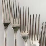 Nine large Ercuis silver-plated forks