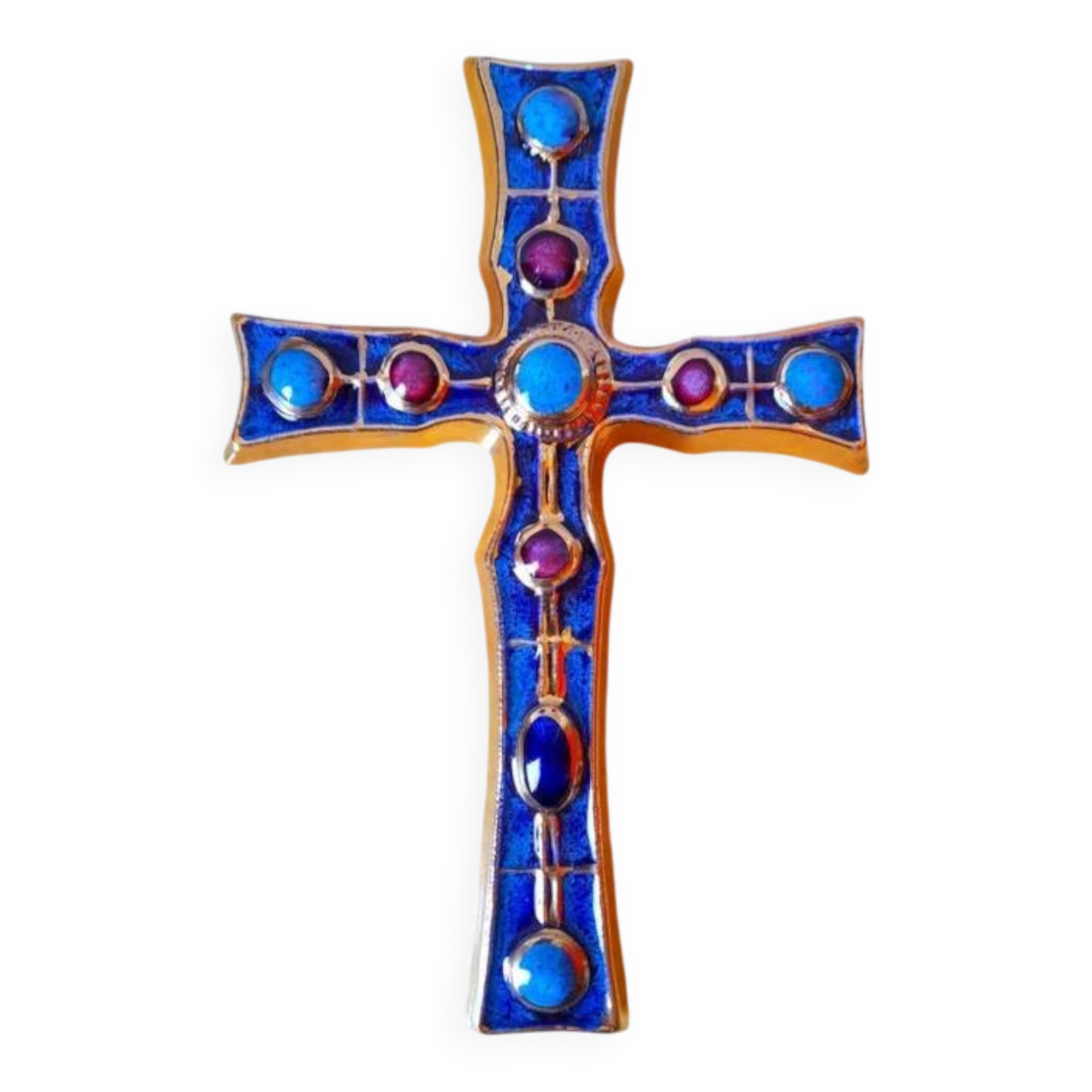 Enamelled Ceramic Cross François Lembo