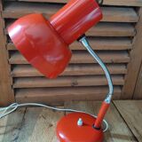 Bedside desk lamp orange red metal
