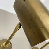 Set of two large minimalist Brass "tube" Wall Light Sconces, Italy 1970s