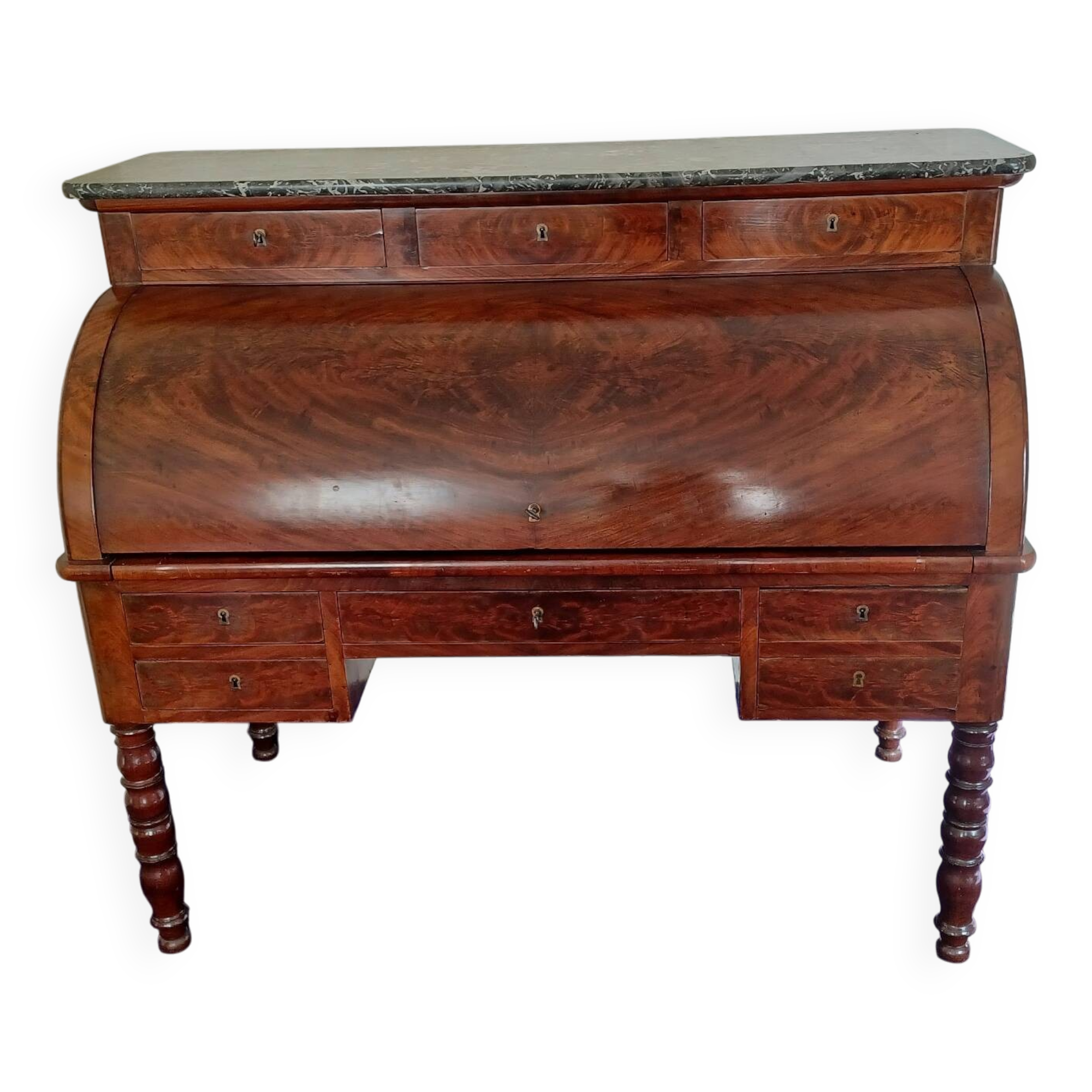 Bureau à cylindre en acajou époque Restoration