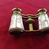 Brass and mother-of-pearl theatre twins