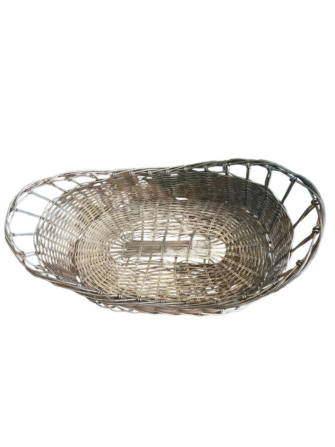 Silver metal wire bread basket