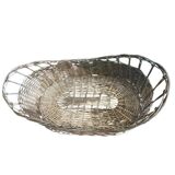 Silver metal wire bread basket