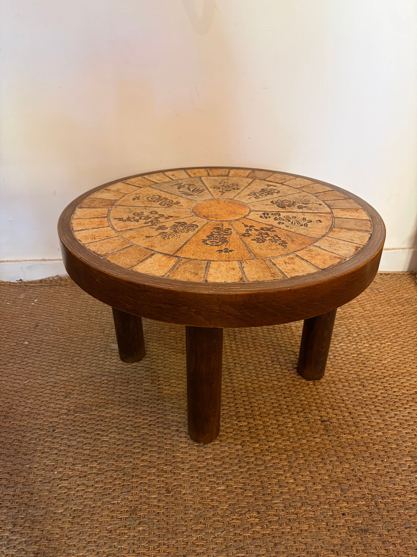 Mini ceramic coffee table Herbiers Vallauris 1960s