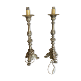 Paire de lampes en bronze vintage