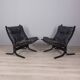 Pair of vintage leather armchairs from the 1970s, "Siesta", designed by I.