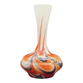Vase vintage Italie par Carlo Moretti  1970 opaline orange noir