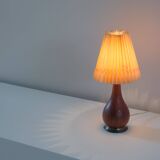 Danish solid teak and brass table lamp