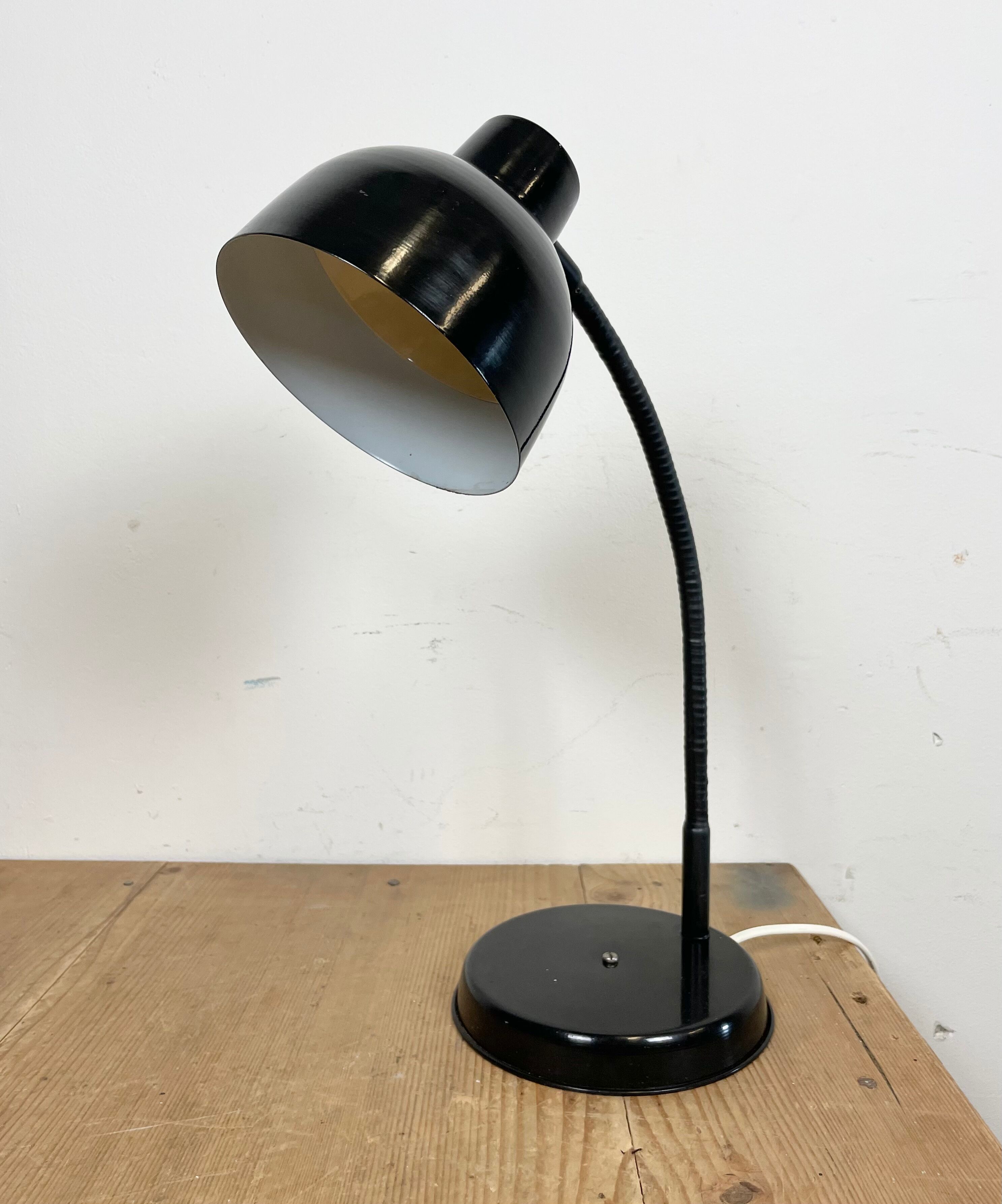 Black Industrial Gooseneck Table Lamp, 1960s