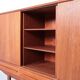 Danish design teak highboard with sliding doors, 1960s