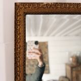 Gold beveled mirror