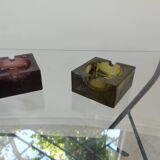 Two vintage glass ashtrays
