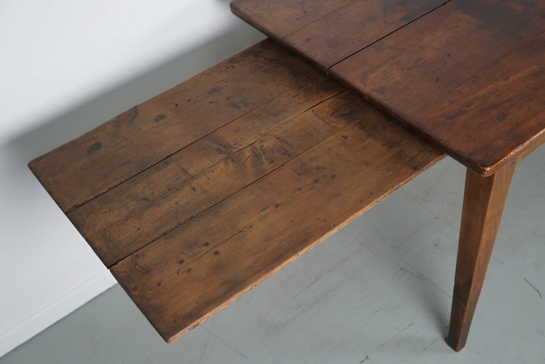 Antique 19th Century French Rustic Farmhouse Dining Table Fruitwood