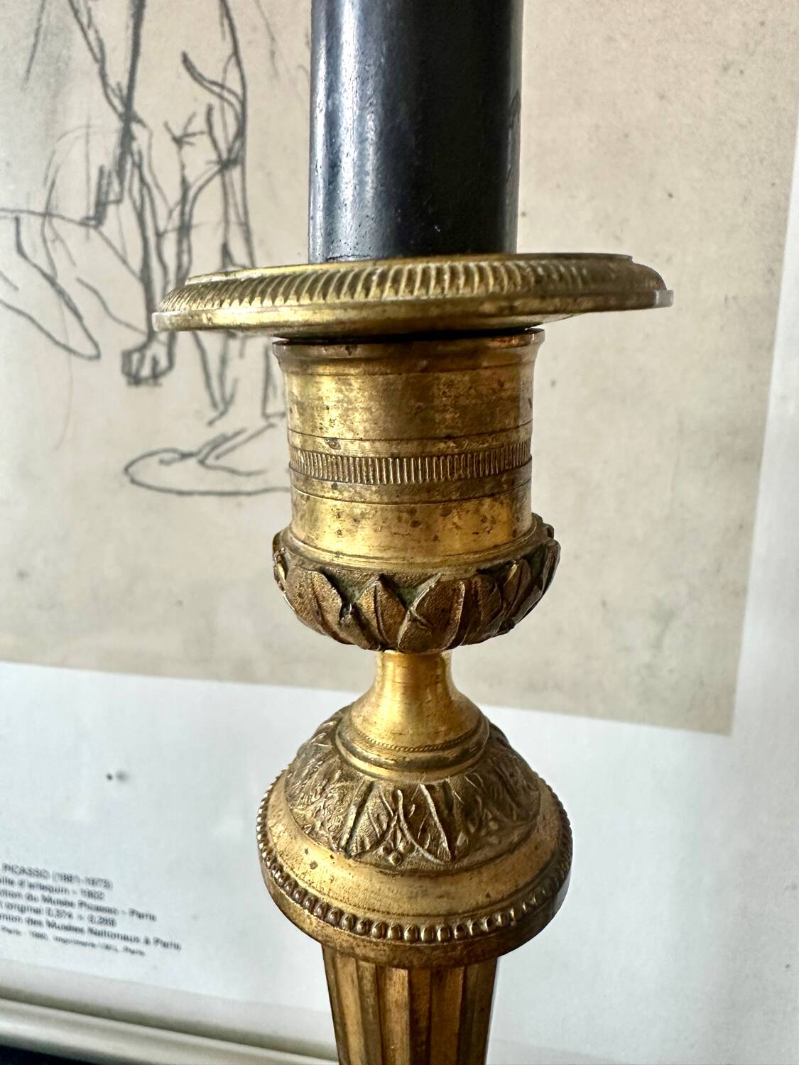 Pair of bronze candlesticks