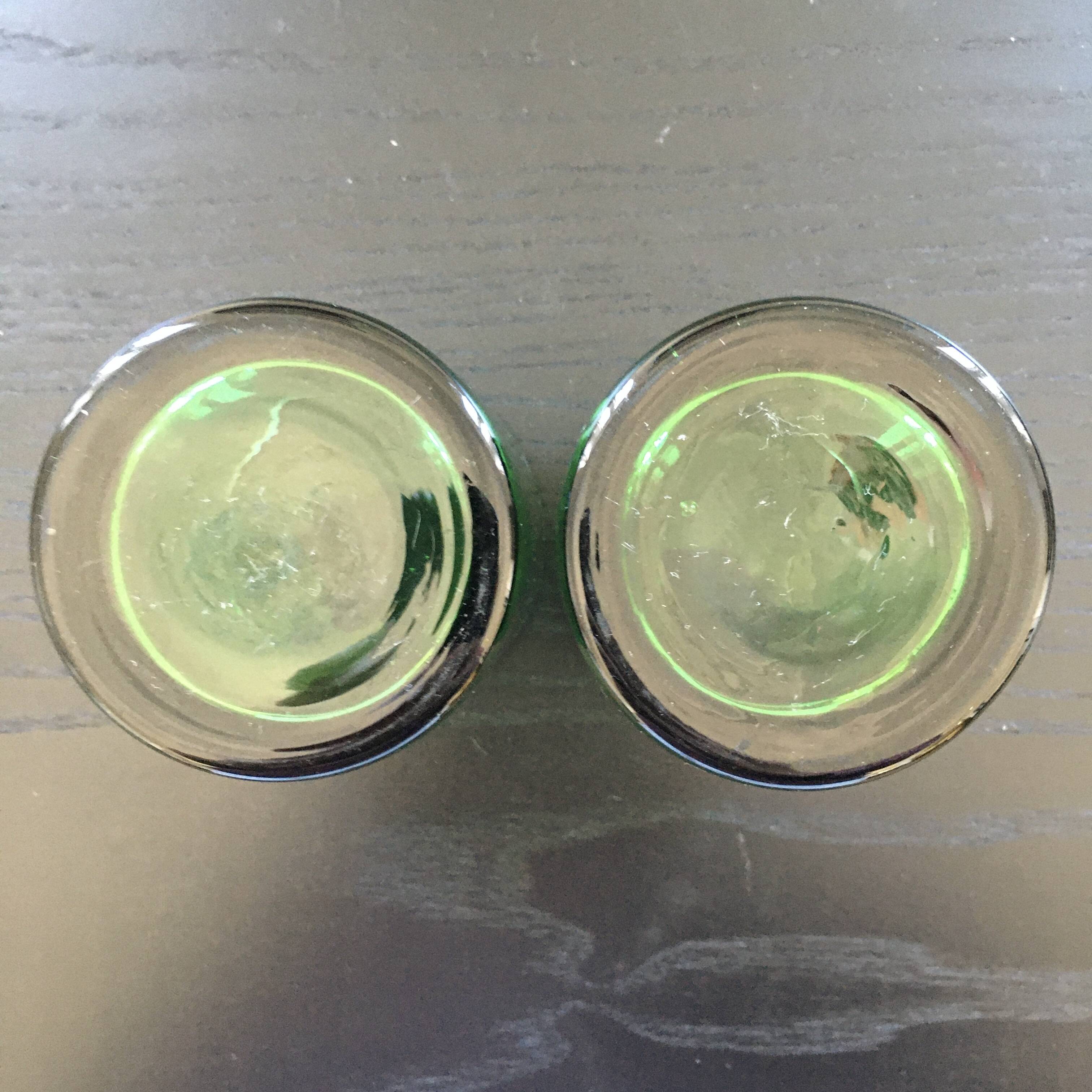 Pair of thick green glasses