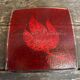 Old Multilayer Red Glass Pocket Video Brass Inlaid Vintage
