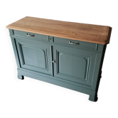 Old buffet oak and deep green tray