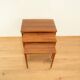 Set of 3 nesting tables, walnut with beech, vintage from the 60s