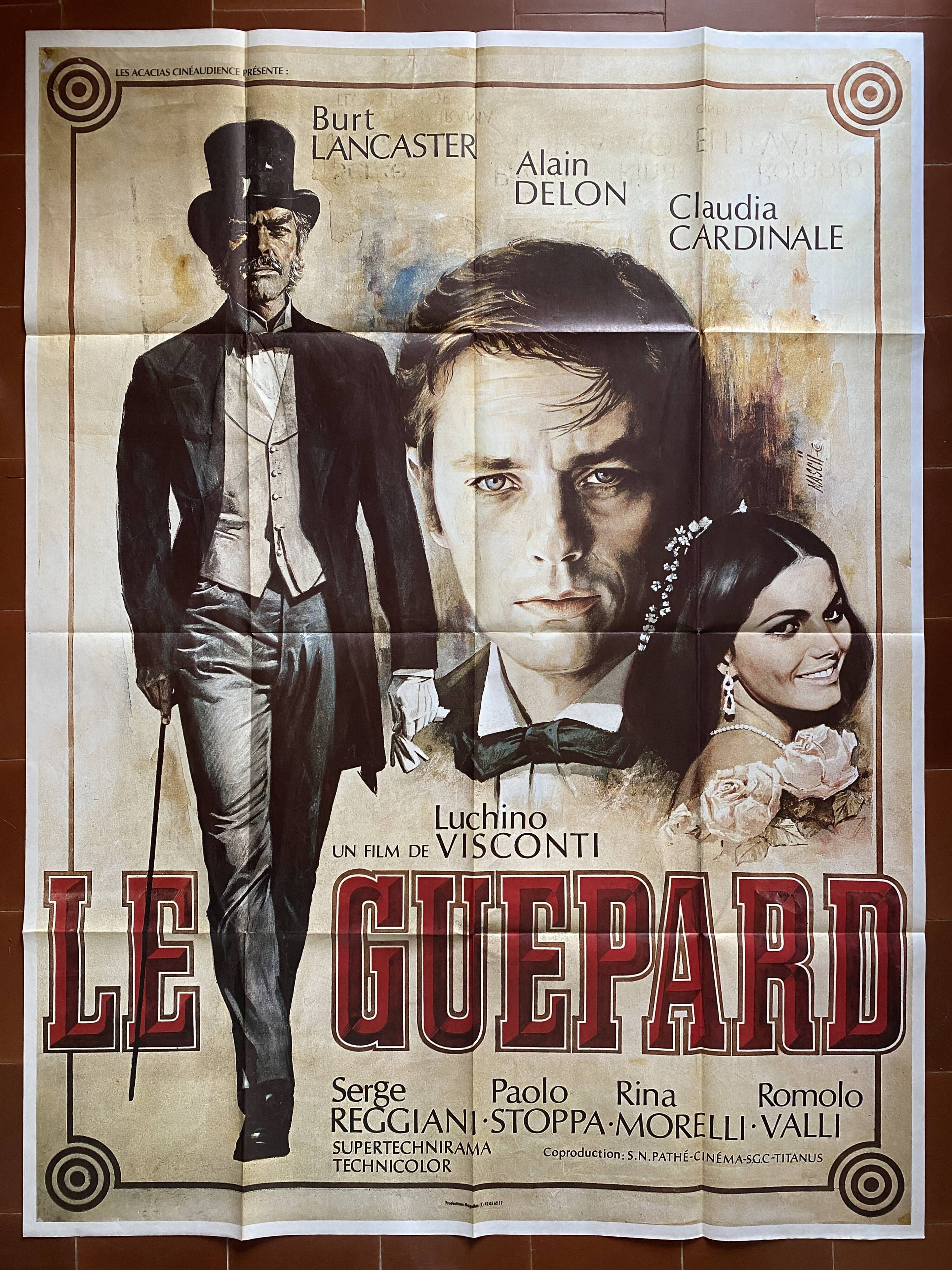 Cinema poster "The Cheetah" Alain Delon, Claudia Cardinale 120x160cm 70's