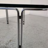 Horst Brüning coffee table for Kill International, glass and metal 70s