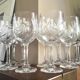 Set of 12 cut crystal wine glasses