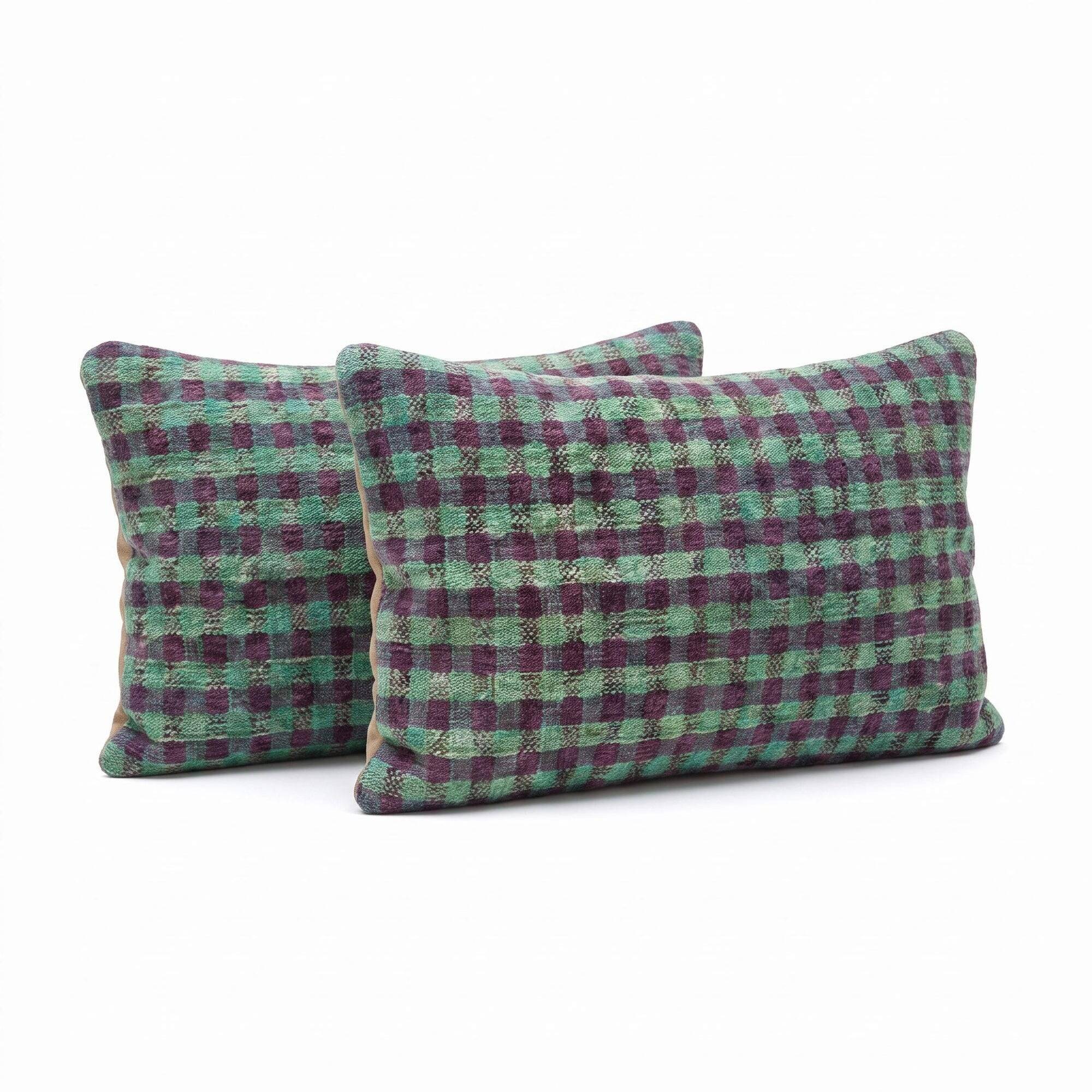 Set of 2 vintage kilim cushion covers 41x61 cm
