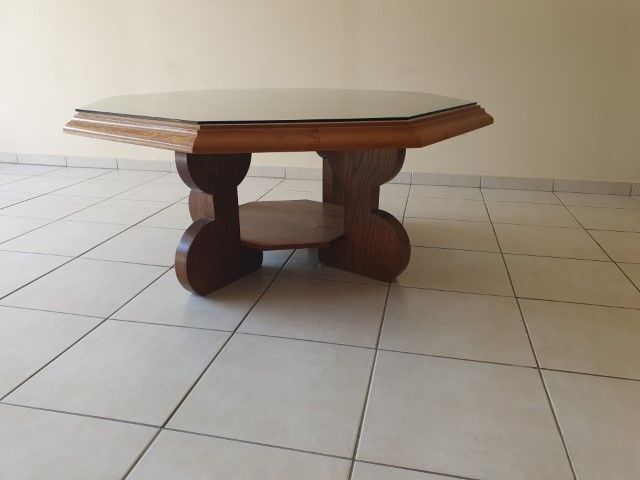 Octagonal oak coffee table