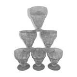 Set of 6 engraved wine glasses