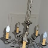 Chandelier with five arms of brushed metal light