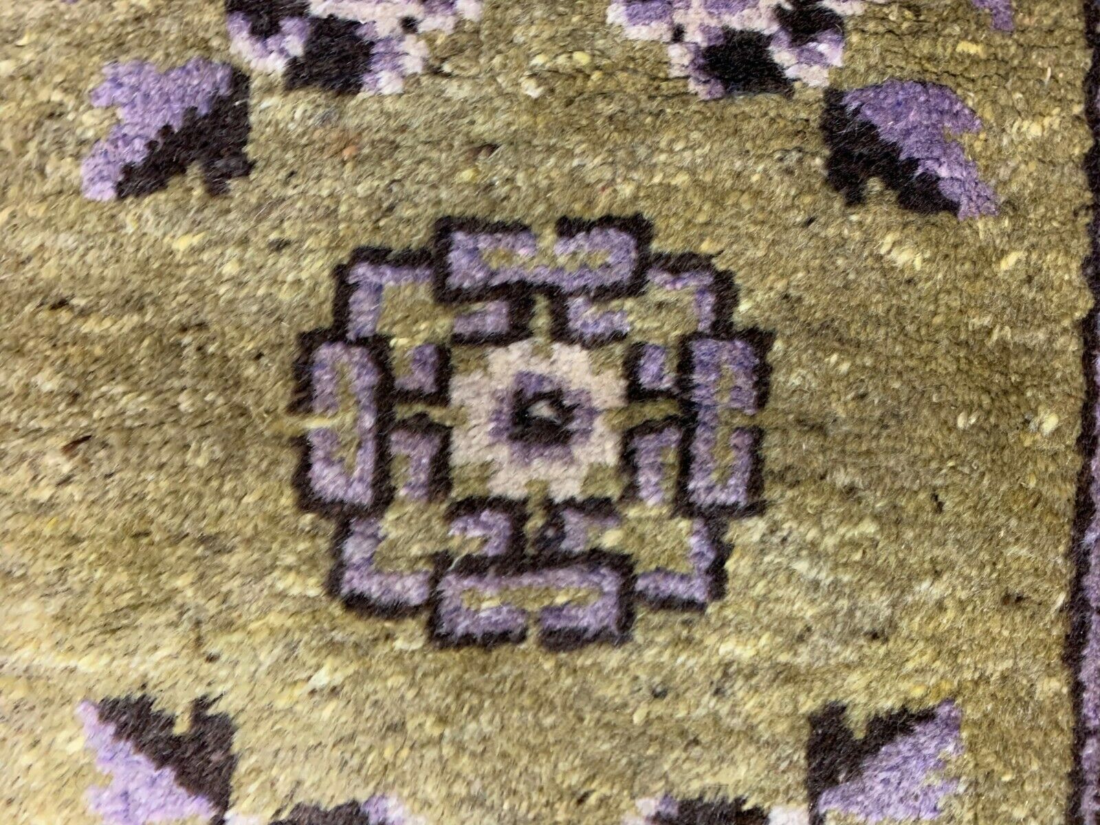 Antique Chinese Pao Tao Rug 145x68 cm, Wool, Gold and Brown