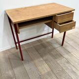 Wooden desk metal feet