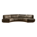 Large rounded velvet sofa