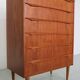 Mid-Century Modern Danish Chest of Six Drawers, Tallboy in Teak, Denmark, 1960