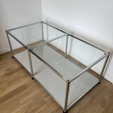 USM Haller Coffee Table in Light Grey and Glass