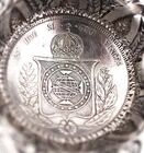 2 solid silver ashtrays, Brazil, 2 pieces of 1000 Reis 1859 + 1860.