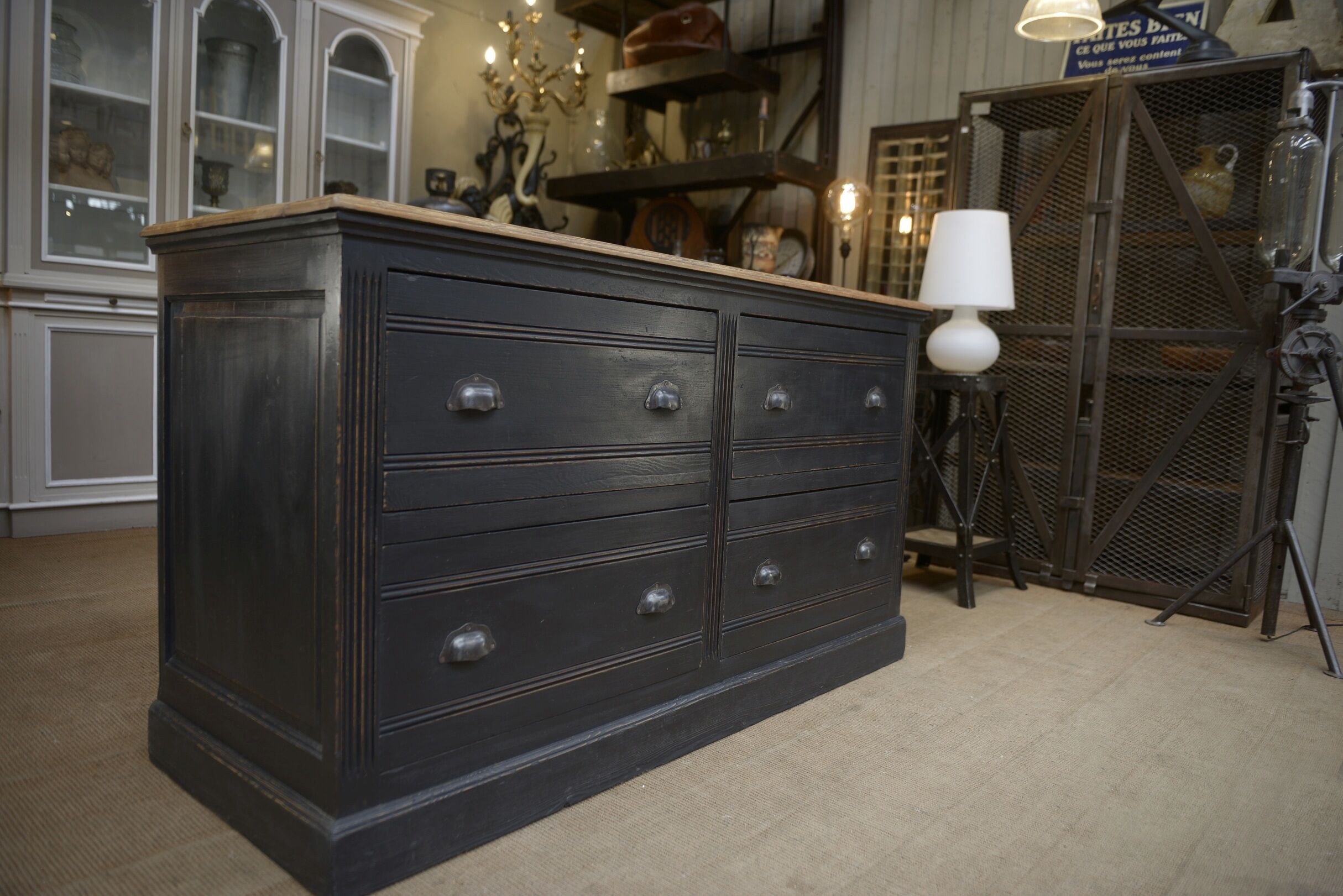 Commercial furniture has 4 large drawers fir 1930