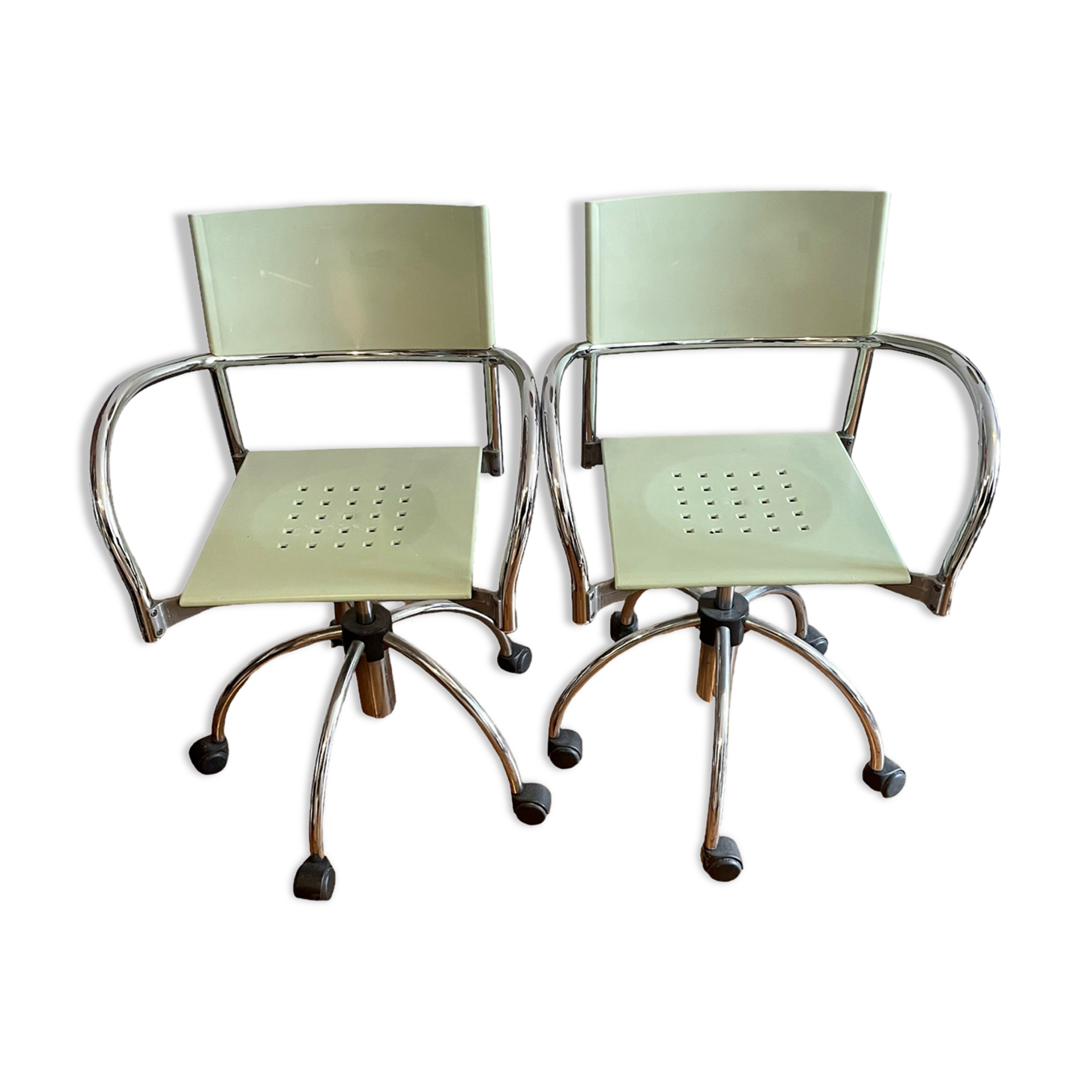 Pair of office chairs published by Segis in the 1980s