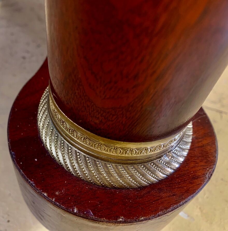 Empire flat desk, mahogany, double-sided, gilded bronzes