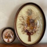 Duo of dried flower bouquet frames
