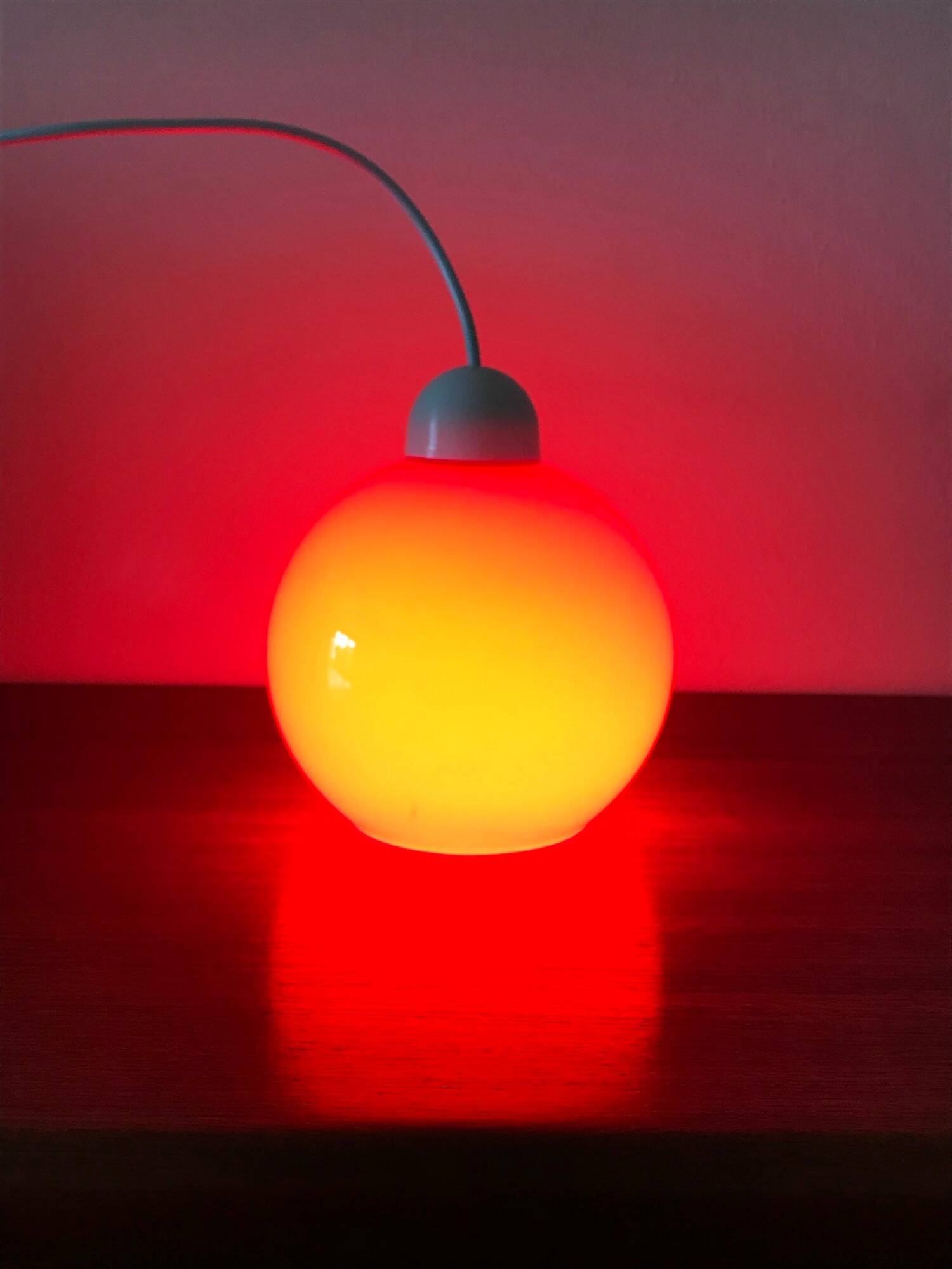 Vintage glass pendant light from the 70s