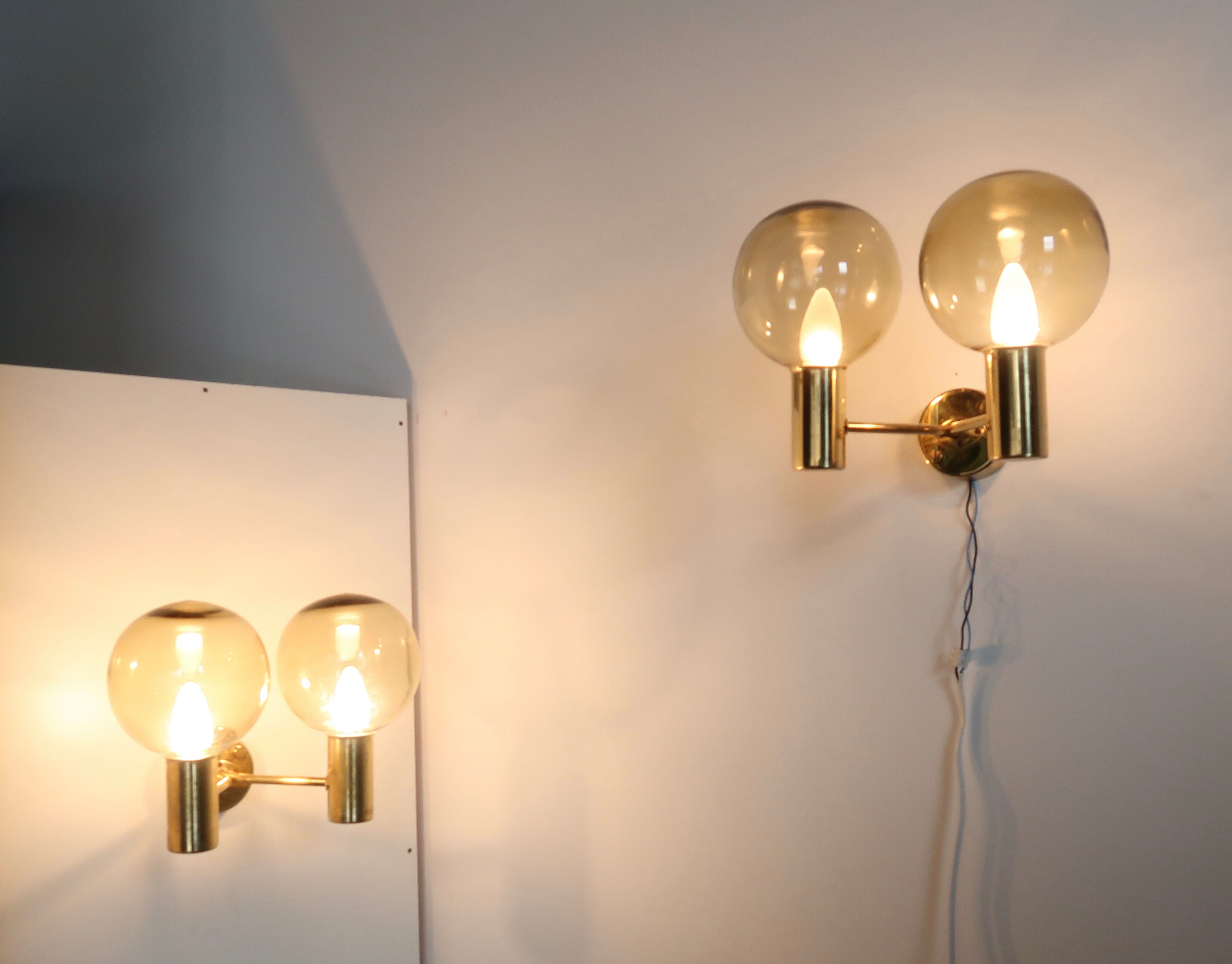 Pair of wall lamp by Hans-Agne Jakobsson for Markaryd, Sweden