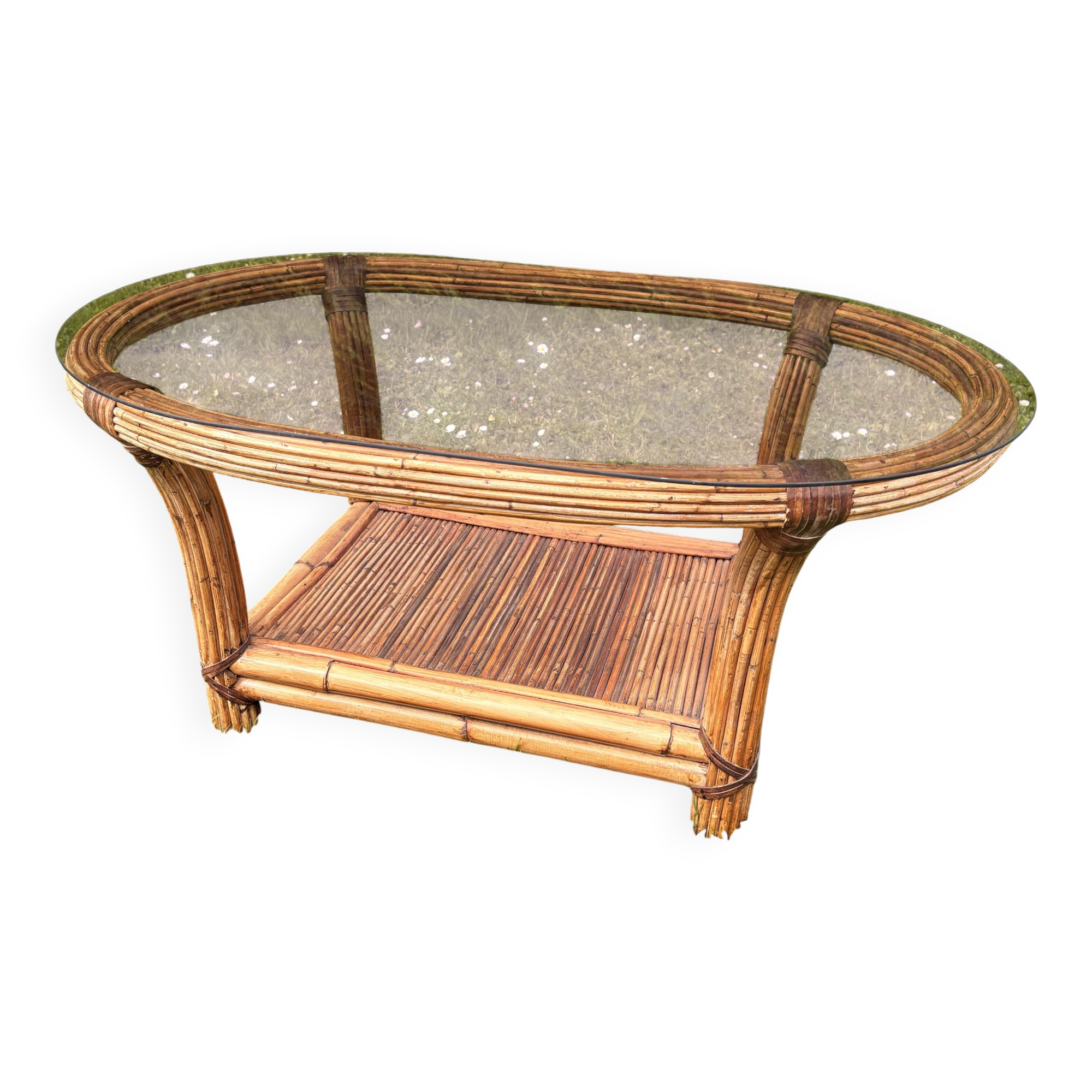Vintage rattan coffee table