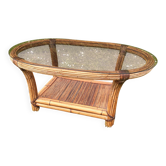 Vintage rattan coffee table